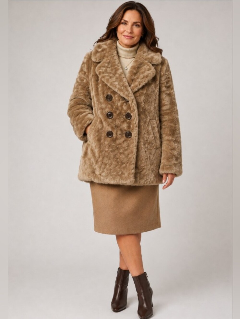 Cynthia Steffe Plush Teddy Bear Pea Coat - Size: XL
